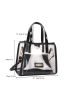 Clear Letter Graphic Square Bag With Inner Pouch