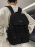 Men Letter Patch Functional Backpack
