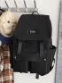 Men Letter Patch Functional Backpack
