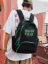 Men Letter Print Functional Backpack