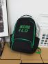Men Letter Print Functional Backpack
