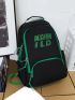 Men Letter Print Functional Backpack