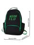 Men Letter Print Functional Backpack