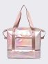 Holographic Letter Graphic Travel Bag