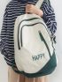 Men Letter Print Functional Backpack