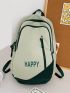 Men Letter Print Functional Backpack
