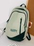 Men Letter Print Functional Backpack