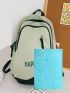 Men Letter Print Functional Backpack