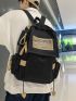 Men Letter Patch Functional Backpack