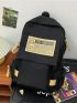 Men Letter Patch Functional Backpack