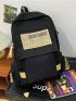 Men Letter Patch Functional Backpack