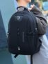 Men Letter Print Functional Backpack