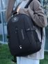 Men Letter Print Functional Backpack
