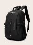 Men Letter Print Functional Backpack