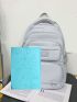 Men Letter Patch Functional Backpack