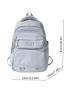Men Letter Patch Functional Backpack