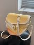 Mini Chain Decor Flap Saddle Bag