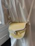 Mini Chain Decor Flap Saddle Bag