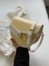 Mini Chain Decor Flap Saddle Bag