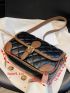 Quilted Buckle Decor Flap Square Bag