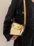 Mini Metallic Button Decor Flap Novelty Bag