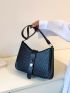 Minimalist Metal Decor Hobo Bag