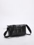 Minimalist Crossbody Quilted Pattern Flap Square Bag