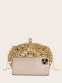 Mini Rhinestone Decor Chain Box Bag