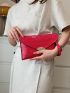 Crocodile Embossed Metal Decor Flap Square Bag