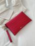 Crocodile Embossed Metal Decor Flap Square Bag