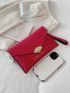 Crocodile Embossed Metal Decor Flap Square Bag