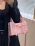 Mini Crocodile Embossed Bow Decor Square Bag