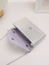Metallic Faux Pearl Decor Flap Chain Glitter Square Bag
