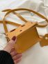 Mini Cut Out Detail Flap Square Bag With Bag Charm