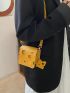 Mini Cut Out Detail Flap Square Bag With Bag Charm