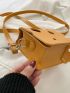 Mini Cut Out Detail Flap Square Bag With Bag Charm