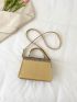 Sequin & Metal Decor Flap Square Bag