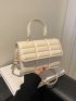 Geometric Embossed Flap Square Bag