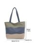 Colorblock Letter Patch Shopper Bag