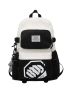 Men Letter Graphic Laptop Backpack With Bag Charm