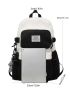Men Letter Graphic Laptop Backpack With Bag Charm