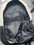 Men Letter Graphic Laptop Backpack With Bag Charm
