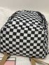 Men Checkered & Letter Graphic Casual Daypack