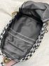 Men Checkered & Letter Graphic Casual Daypack