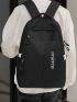 Men Letter Embroidered Functional Backpack