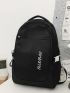 Men Letter Embroidered Functional Backpack