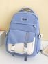 Release Buckle Decor Functional Backpack With Bag Charm