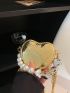 Mini Metallic Crocodile Embossed Heart Design Novelty Bag