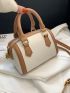 Mini Two Tone Double Handle Boston Bag