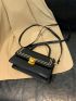 Embroidery Detail Flap Square Bag